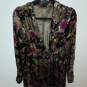Metallic Floral Velvet Kimono